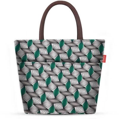 Lunch bag isotherme vert et blanc