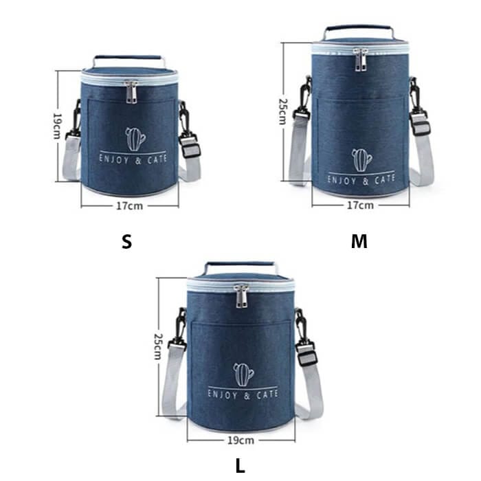 Dimensions lunch bag rond