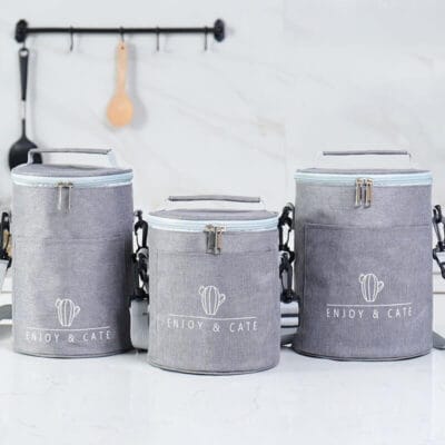 Lunch bag gris trois tailles
