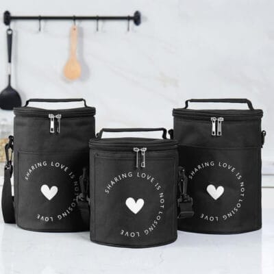 Lunch bag noir trois tailles