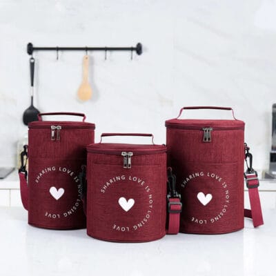 Lunch bag rouge trois tailles