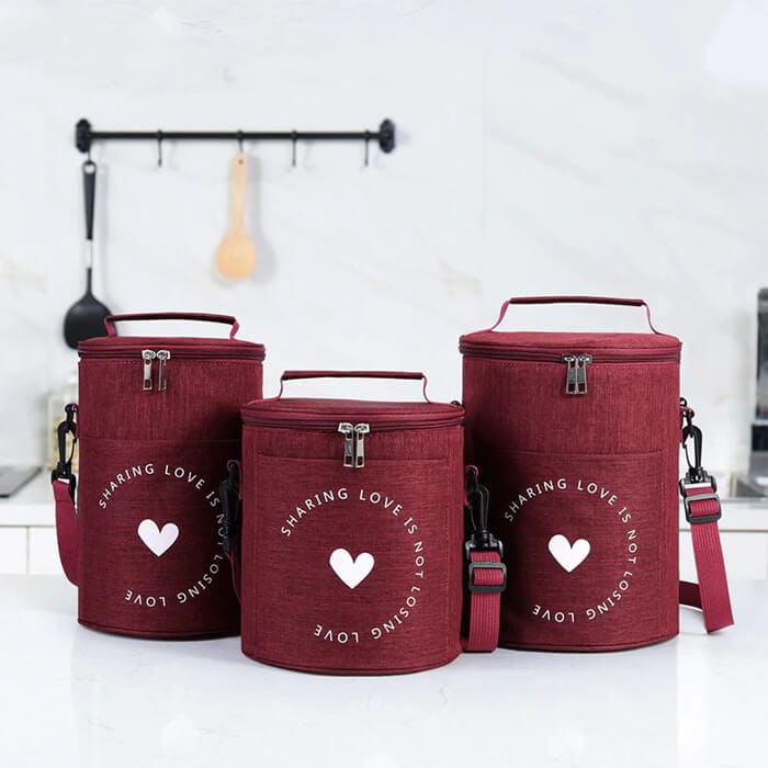 Lunch bag rouge trois tailles