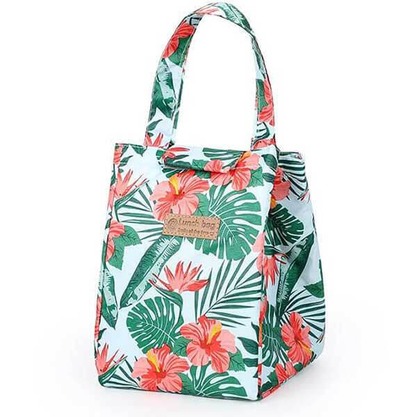 Lunch bag fleurs rouges